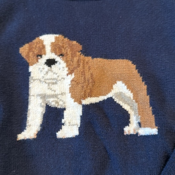 Janie and Jack Knit Crewneck Bulldog Sweater, 3T - Picture 4 of 6